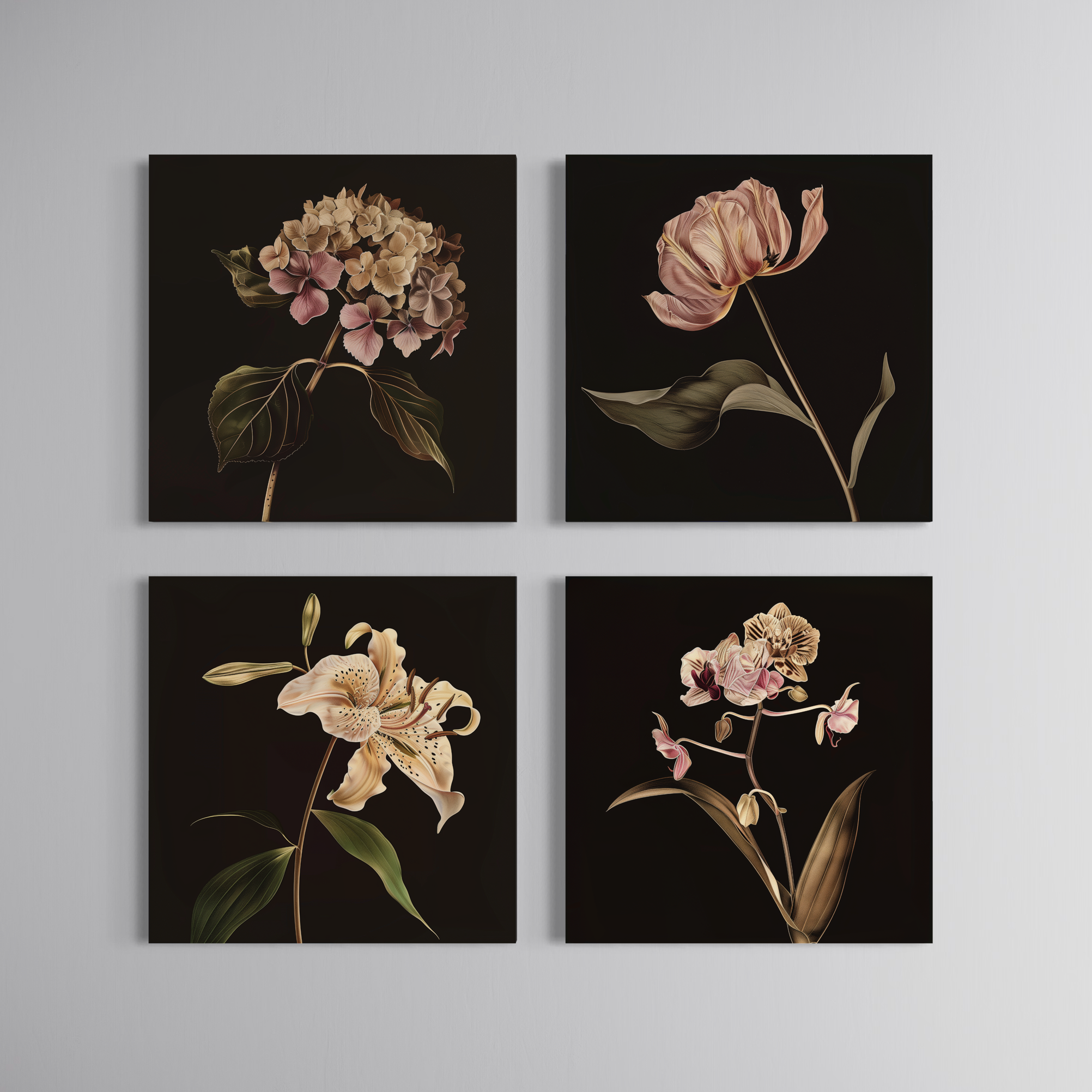 POZY Botanical Series | Muted Florals | Four-Piece Set