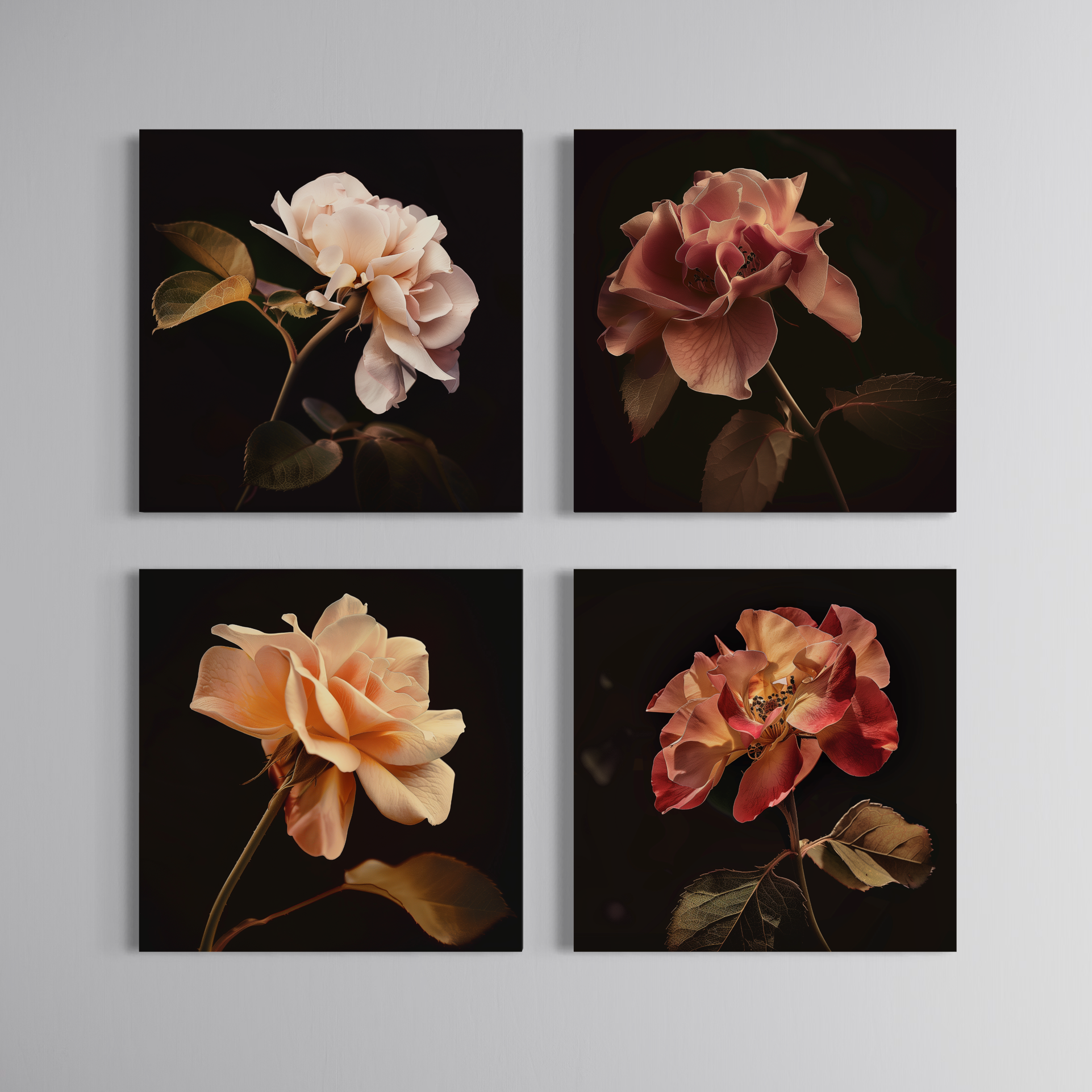 POZY Botanical Series | Rose Florals | Four-Piece Set